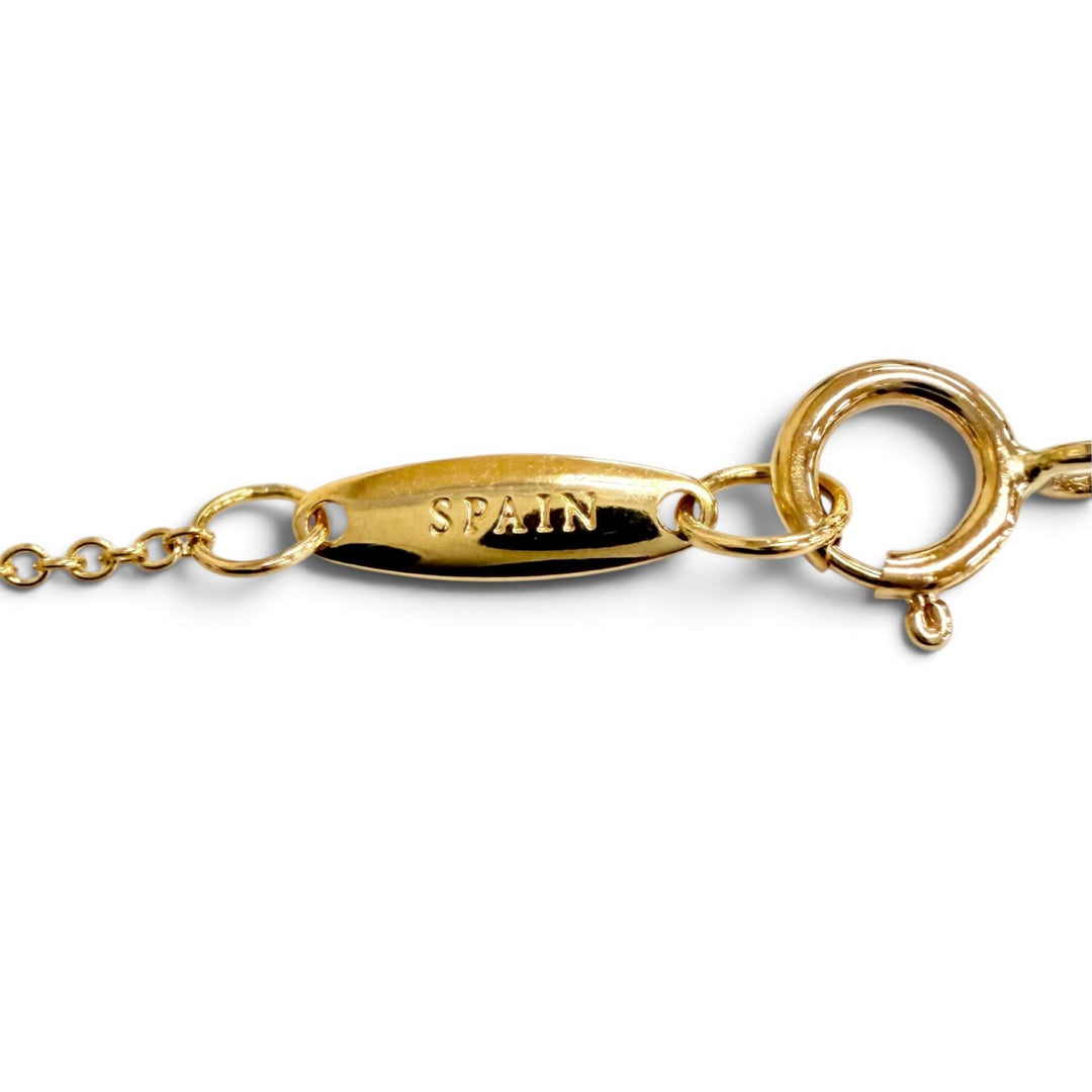 極美品△TIFFANY&amp;Co. ティファニー エルサペレッティ ビーン デザイン ペンダント パヴェ ダイヤモンド 750(YG) 重量1.9g 定価418000円