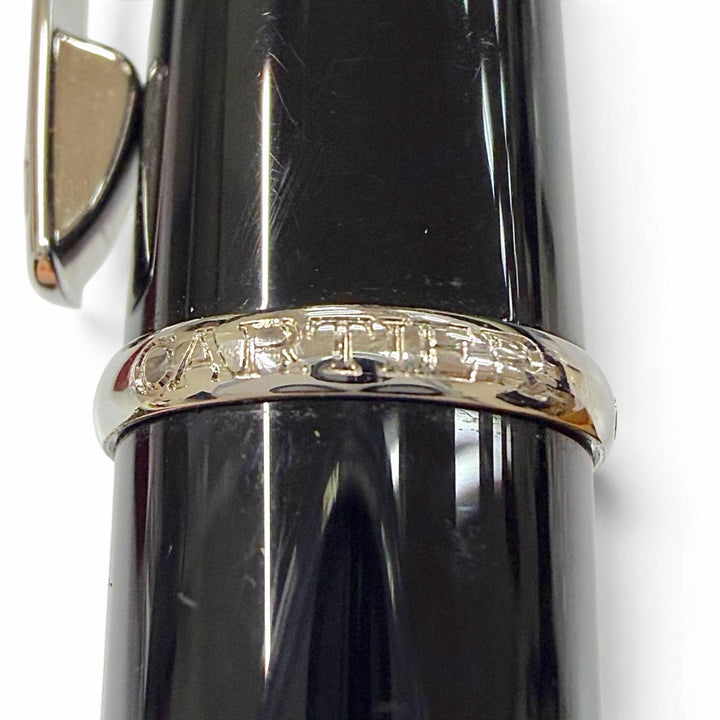 極美品▼Cartier カルティエ ディアボロ ドゥ カルティエ ブルージェムストーン ツイスト式 ボールペン ブラック シルバー 筆記確認済み