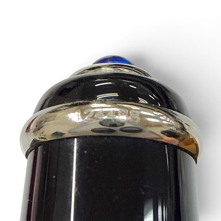 極美品▼Cartier カルティエ ディアボロ ドゥ カルティエ ブルージェムストーン ツイスト式 ボールペン ブラック シルバー 筆記確認済み