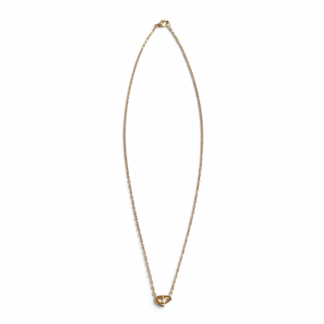 極美品△Cartier カルティエ B3040400 750 Cハート 1Pダイヤモンド ネックレス アクセサリー 750(PG) K18 ピンクゴールド 重量4.2g 箱付