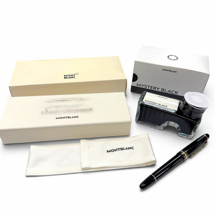 未使用品▼MONTBLANC モンブラン マイスターシュテュック 145 クラシック ペン先14K Fニブ 現行品 ホワイトスター 万年筆 インク・箱付き