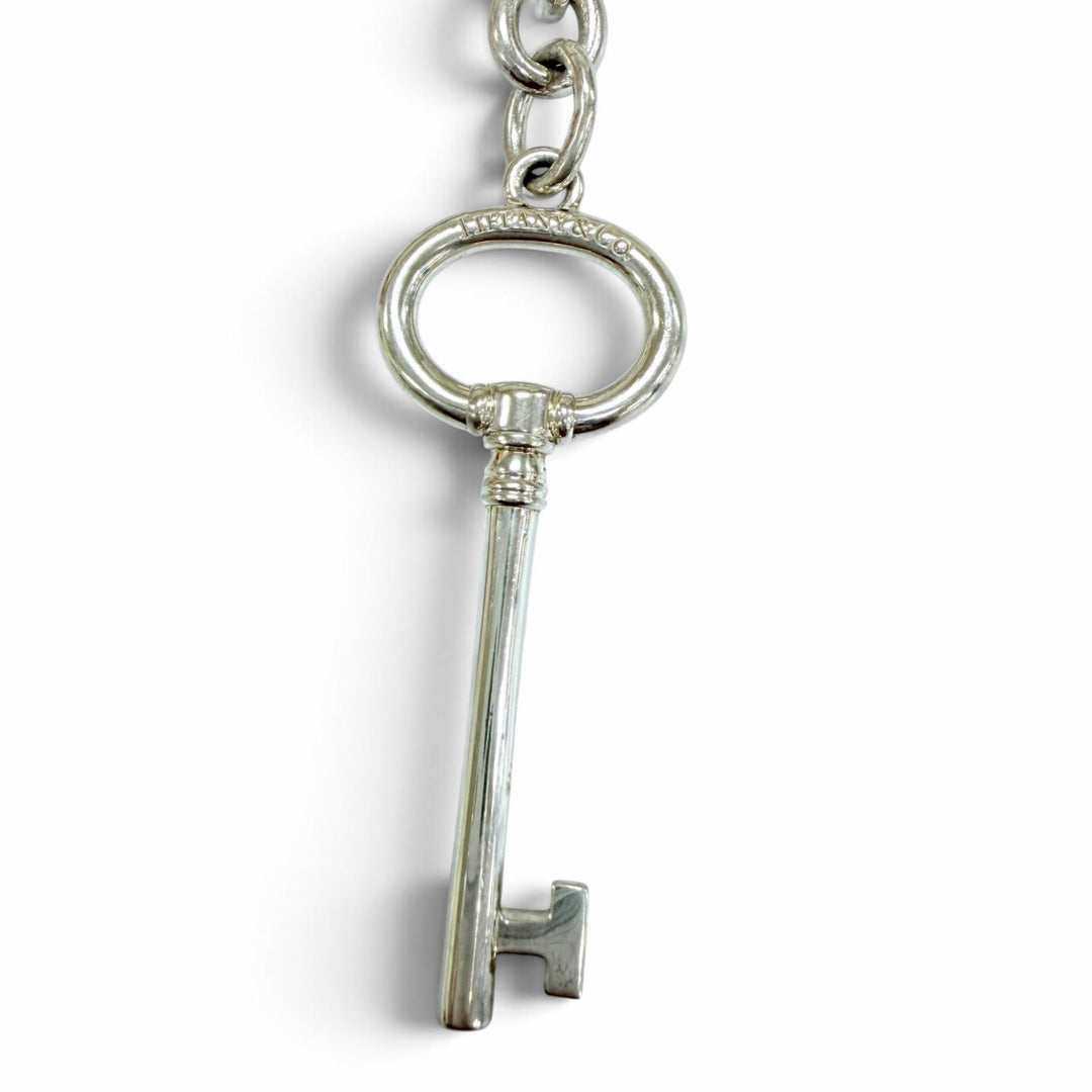 美品☆TIFFANY&amp;Co. ティファニー AG925 キー 鍵モチーフ キーリング キーホルダー バッグチャーム シルバー 重量19.6g レディース
