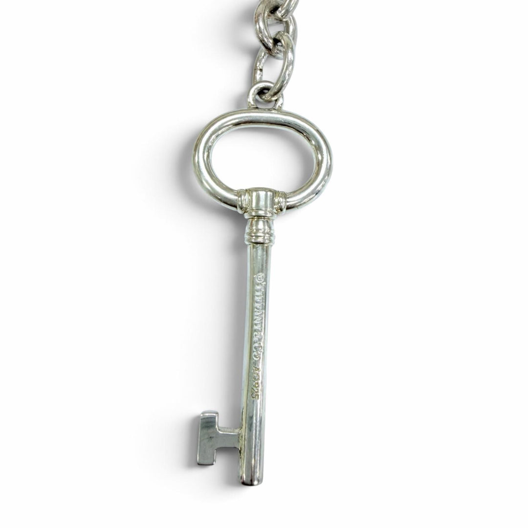 美品☆TIFFANY&amp;Co. ティファニー AG925 キー 鍵モチーフ キーリング キーホルダー バッグチャーム シルバー 重量19.6g レディース