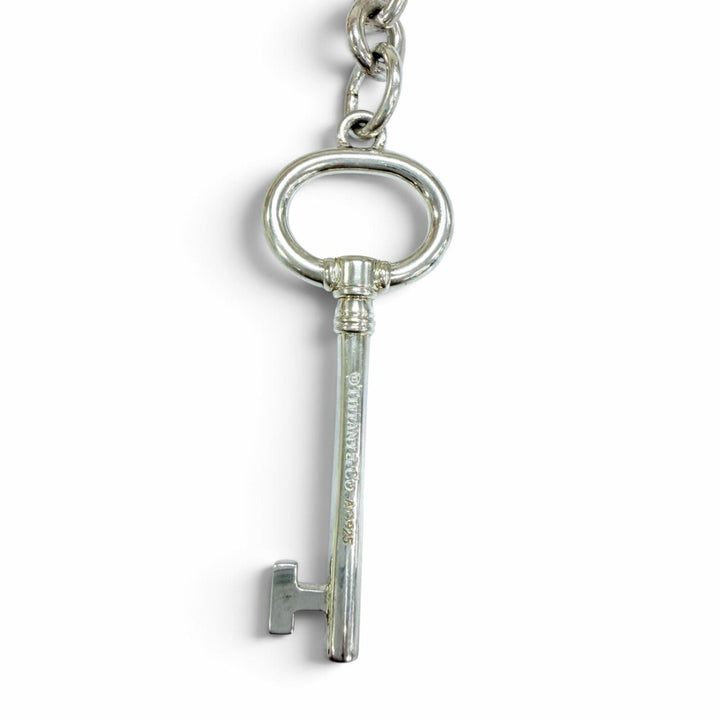 美品☆TIFFANY&amp;Co. ティファニー AG925 キー 鍵モチーフ キーリング キーホルダー バッグチャーム シルバー 重量19.6g レディース