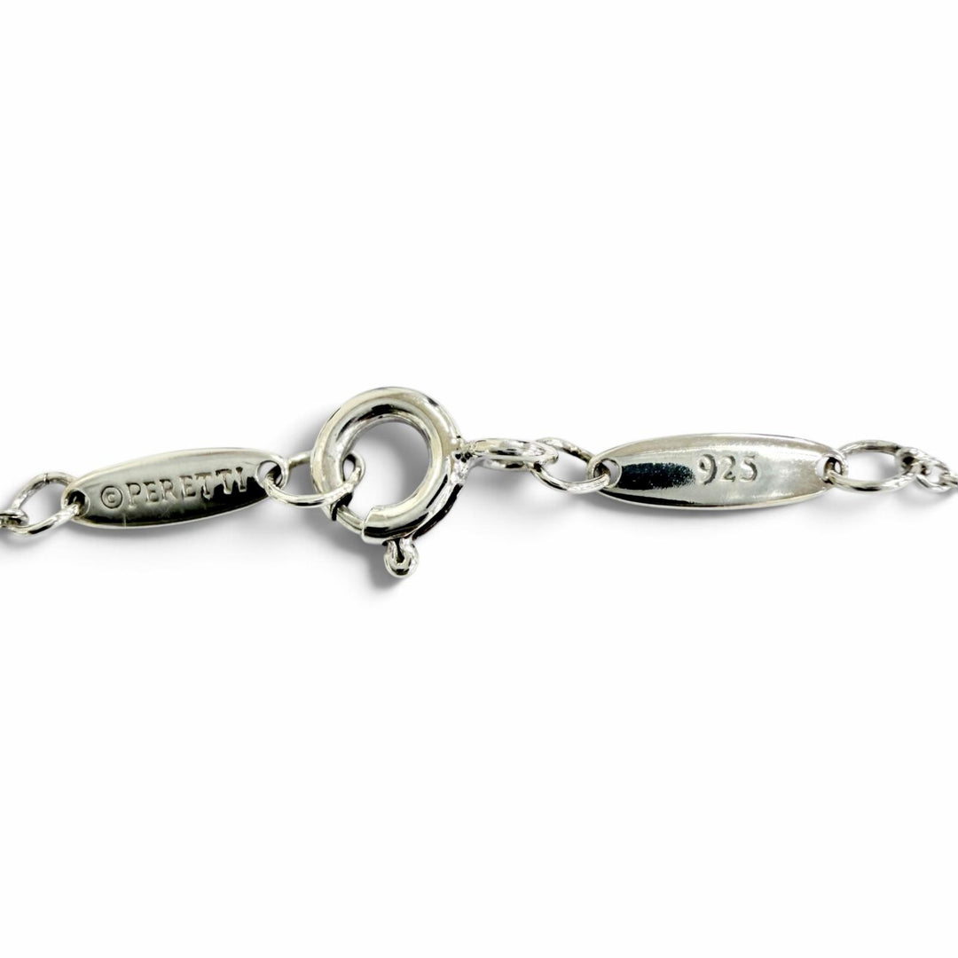 極美品△TIFFANY&amp;Co. ティファニー エルサペレッティ バイザヤード 925 1Pアクアマリン ネックレス シルバー ライトブルー 重量1.6g