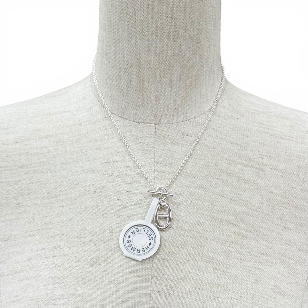 未使用品★HERMES エルメス AG925 シェーヌダンクル アミュレット ネックレス ペンダント シルバー フランス製 重量10.3g レディース