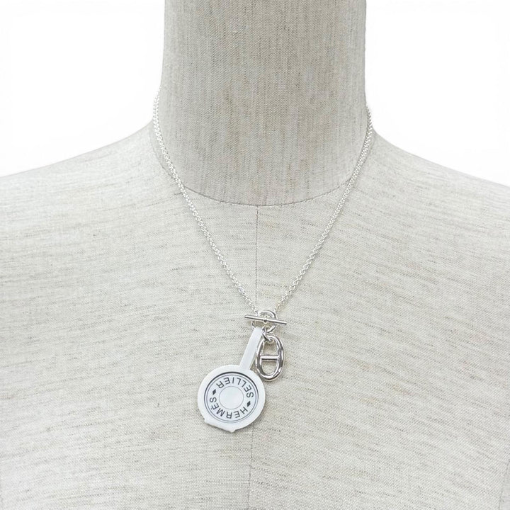 未使用品★HERMES エルメス AG925 シェーヌダンクル アミュレット ネックレス ペンダント シルバー フランス製 重量10.3g レディース
