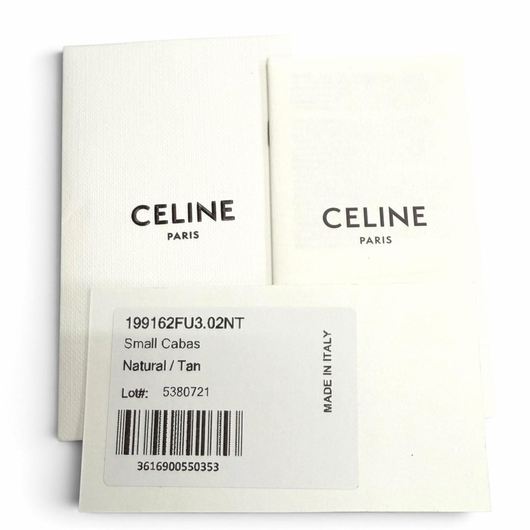 未使用品△CELINE セリーヌ 199162FU3.02NT SMALL CABAS THAIS ラフィアエフェクト トリオンフ総柄 2WAY ハンドバッグ ショルダーバッグ