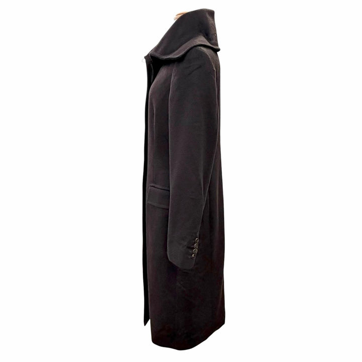 未使用品△Max Mara マックスマーラ 10161493 ウール100％ 白タグ ロング コート ダークブラウン IT 40 イタリア製 正規品 レディース