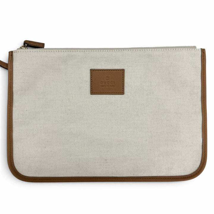 未使用品☆GUCCI グッチ 836506 ポーチ付 GGロゴ ラフィア レザー使い かごバッグ トートバッグ ナチュラル ブラウン イタリア製 保袋付