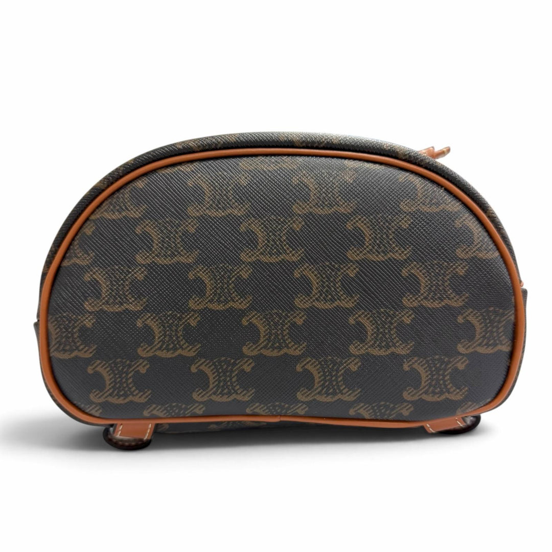 未使用品△CELINE セリーヌ 197662CAS.04LU ミニ フォルコバックパック トリオンフキャンバス カーフスキン タン リュックサック タン