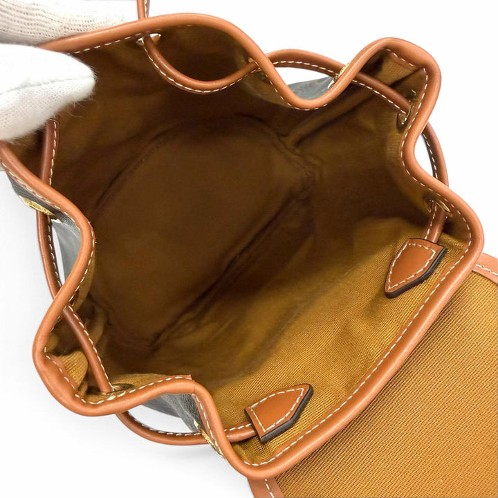 未使用品△CELINE セリーヌ 197662CAS.04LU ミニ フォルコバックパック トリオンフキャンバス カーフスキン タン リュックサック タン
