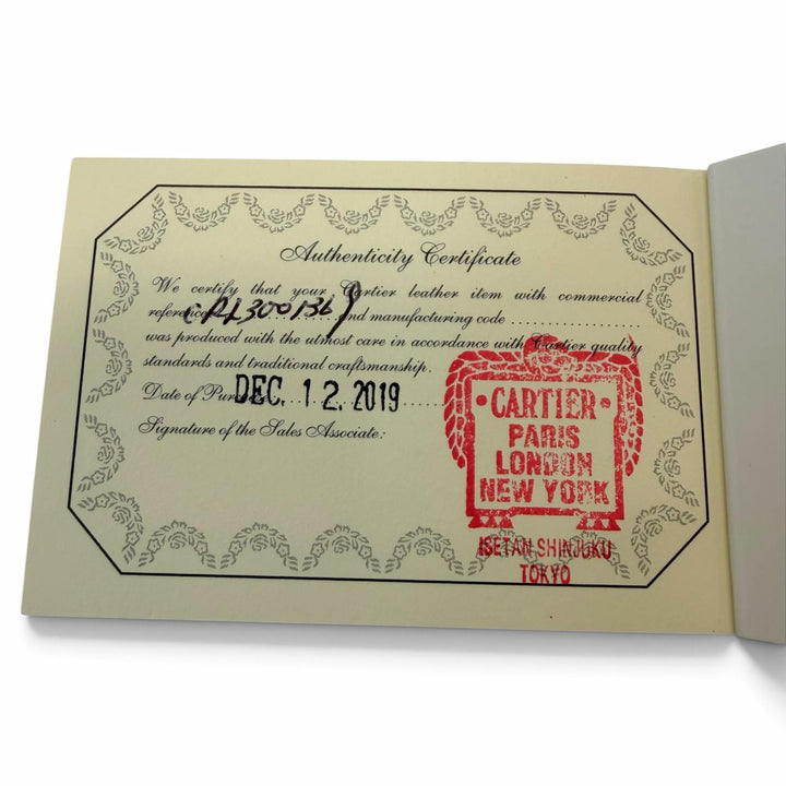未使用品▼Cartier カルティエ マスト ドゥ カルティエ レザー コンパクトウォレット 二つ折り財布 ブラック シルバー金具 箱・保存袋付
