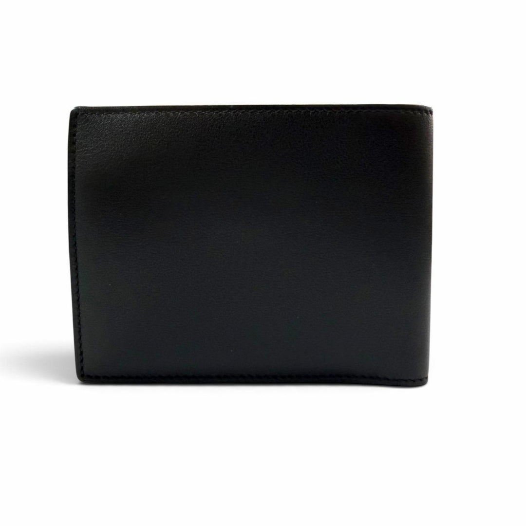 未使用品▼Cartier カルティエ マスト ドゥ カルティエ レザー コンパクトウォレット 二つ折り財布 ブラック シルバー金具 箱・保存袋付