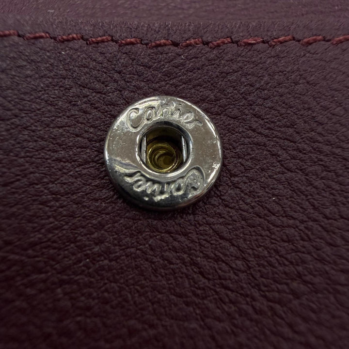 未使用品▼Cartier カルティエ マスト ドゥ カルティエ レザー コンパクトウォレット 二つ折り財布 ブラック シルバー金具 箱・保存袋付