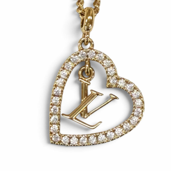 良品★LOUIS VUITTON ルイヴィトン M02389 ネックレス マイLV ハート ネックレス ペンダント ゴールド イタリア製 レディース