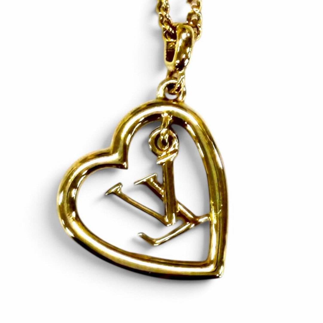 良品★LOUIS VUITTON ルイヴィトン M02389 ネックレス マイLV ハート ネックレス ペンダント ゴールド イタリア製 レディース