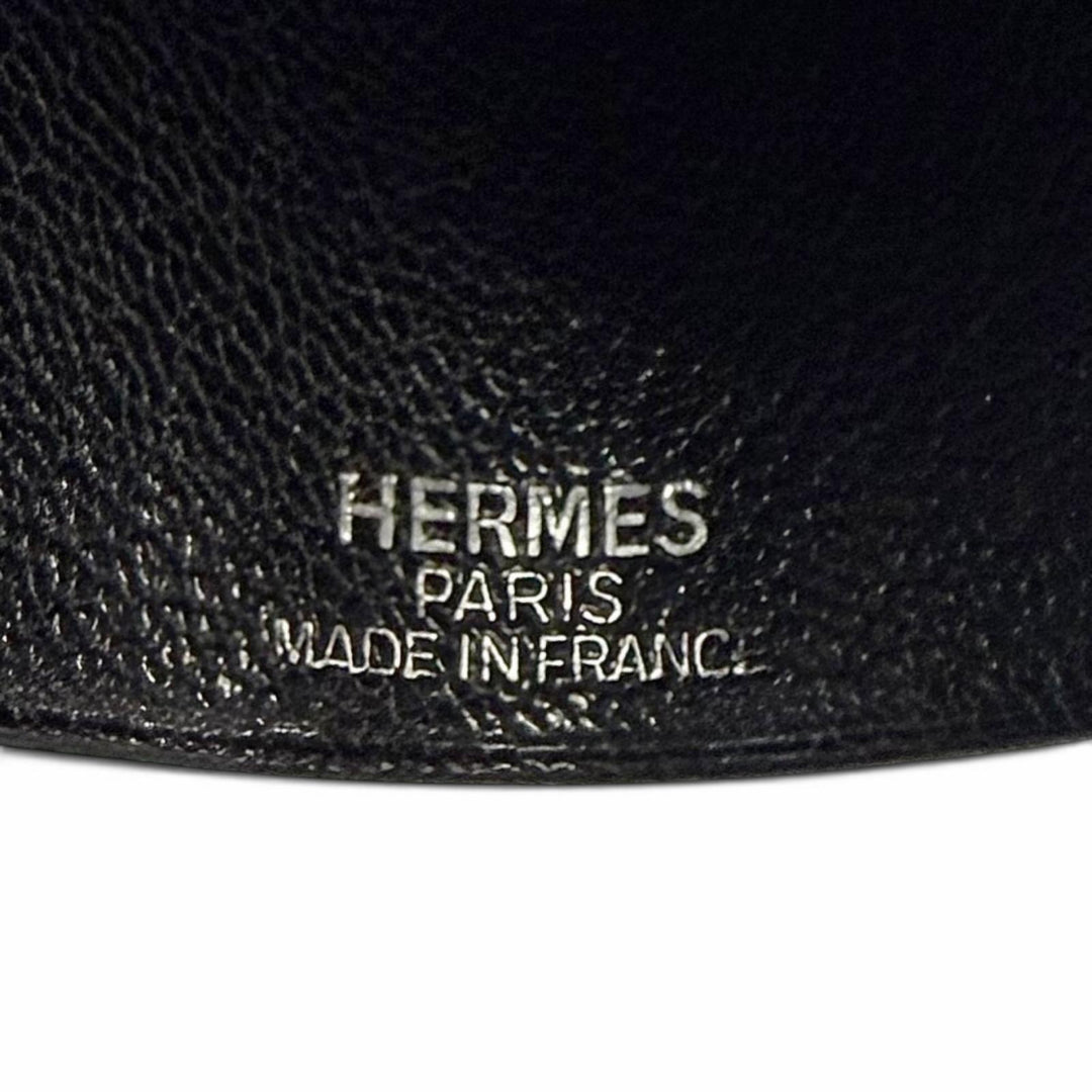 良品▼HERMES エルメス ヴィンテージ ラージクロシェット レザー マルジェラ期 ネックレス ブラック □C刻印 フランス製 メンズ 箱付き