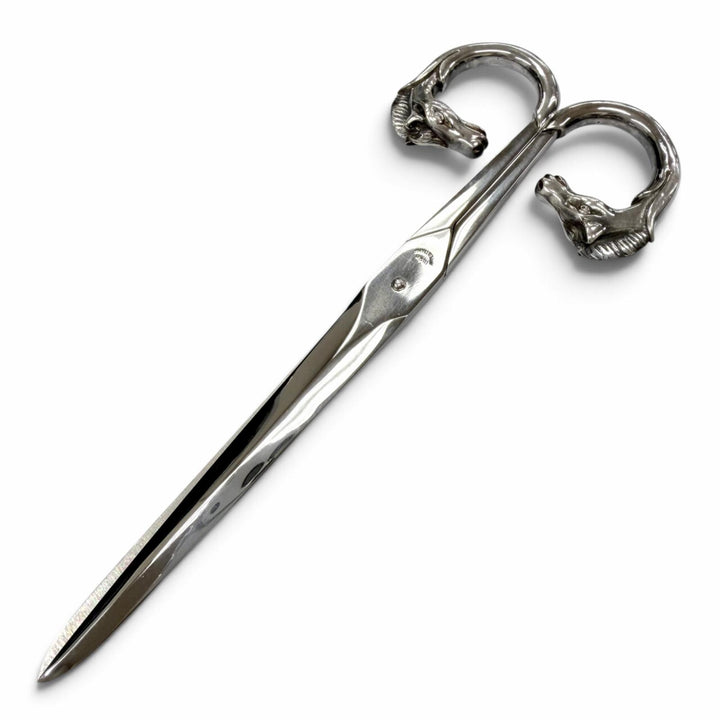 美品▼HERMES エルメス ヴィンテージ 925 ステンレススチール INOX ホースヘッド シザース ハサミ シルバー フランス製 重量158.83g