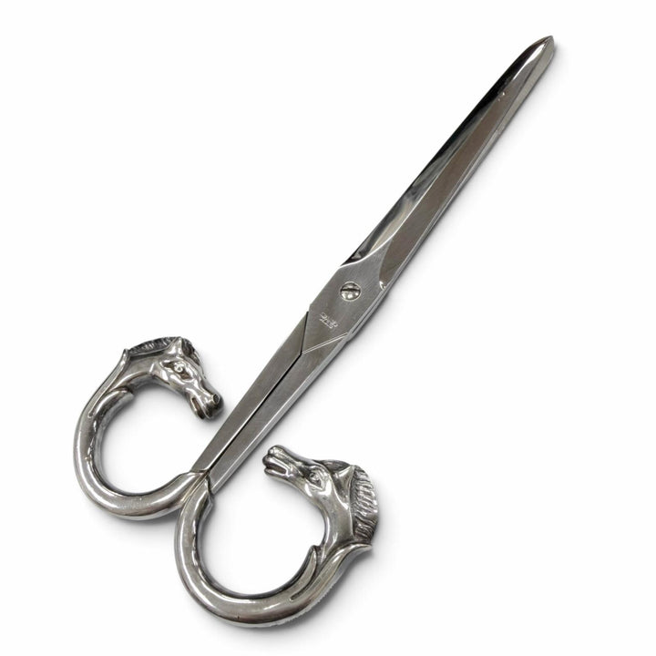 美品▼HERMES エルメス ヴィンテージ 925 ステンレススチール INOX ホースヘッド シザース ハサミ シルバー フランス製 重量158.83g
