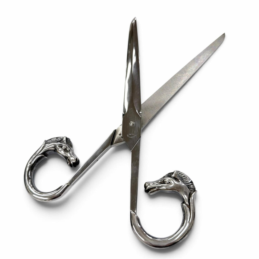 美品▼HERMES エルメス ヴィンテージ 925 ステンレススチール INOX ホースヘッド シザース ハサミ シルバー フランス製 重量158.83g