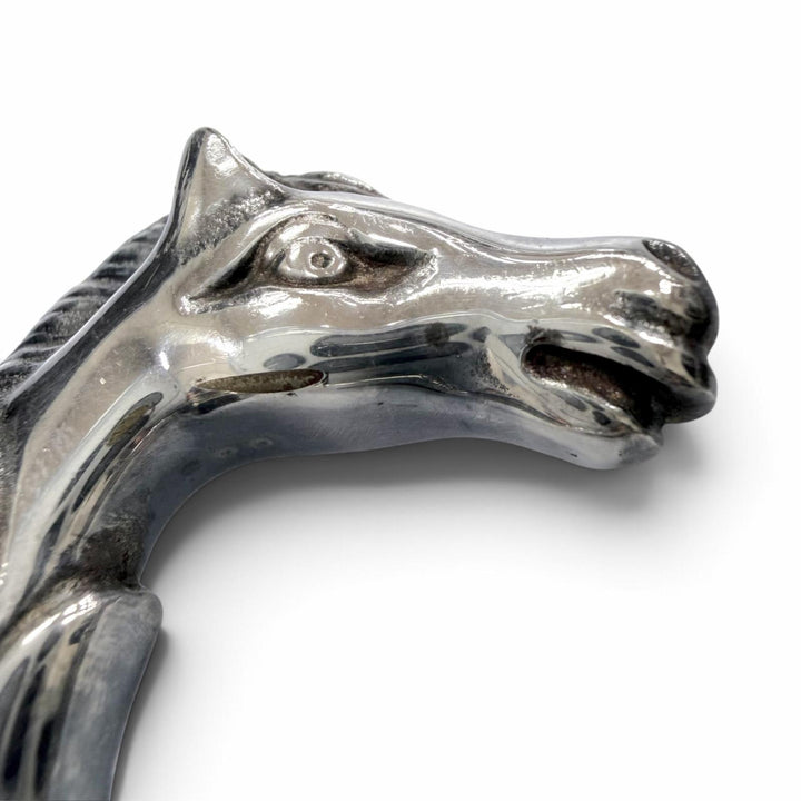 美品▼HERMES エルメス ヴィンテージ 925 ステンレススチール INOX ホースヘッド シザース ハサミ シルバー フランス製 重量158.83g