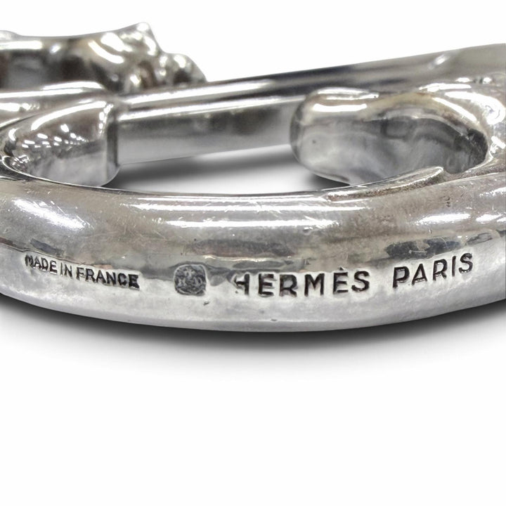 美品▼HERMES エルメス ヴィンテージ 925 ステンレススチール INOX ホースヘッド シザース ハサミ シルバー フランス製 重量158.83g