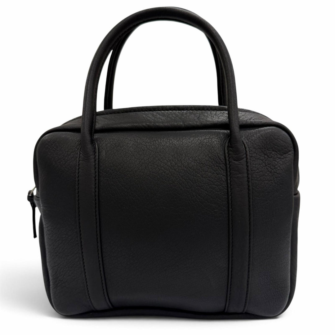 極美品☆Aeta アエタ SQUARE BOSTON MINI ディアレザー ミニボストンバッグ ハンドバッグ ブラック レディース