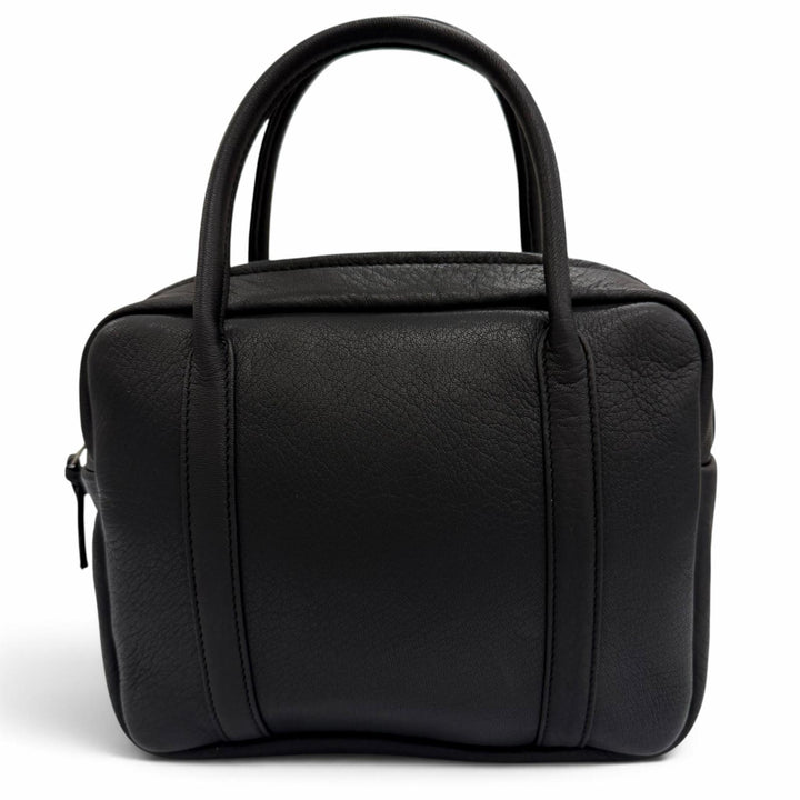 極美品☆Aeta アエタ SQUARE BOSTON MINI ディアレザー ミニボストンバッグ ハンドバッグ ブラック レディース