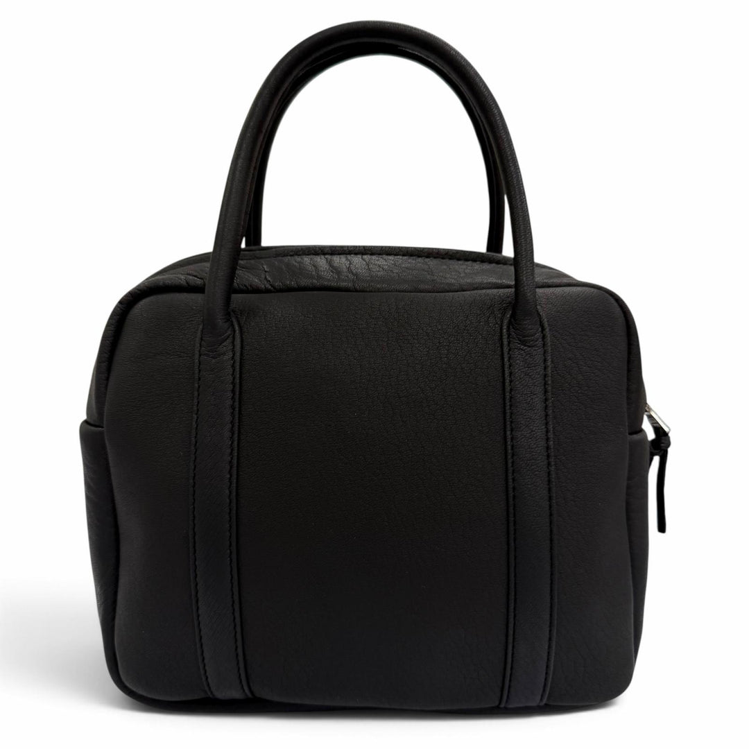 極美品☆Aeta アエタ SQUARE BOSTON MINI ディアレザー ミニボストンバッグ ハンドバッグ ブラック レディース