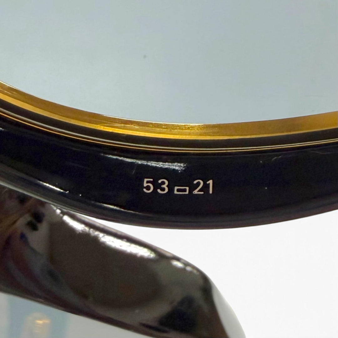 美品▼Cartier カルティエ ヴィンテージ ディアボロ ロゴ金具付 アイウェア サングラス ブラック ゴールド 53□21 130 度なし フランス製