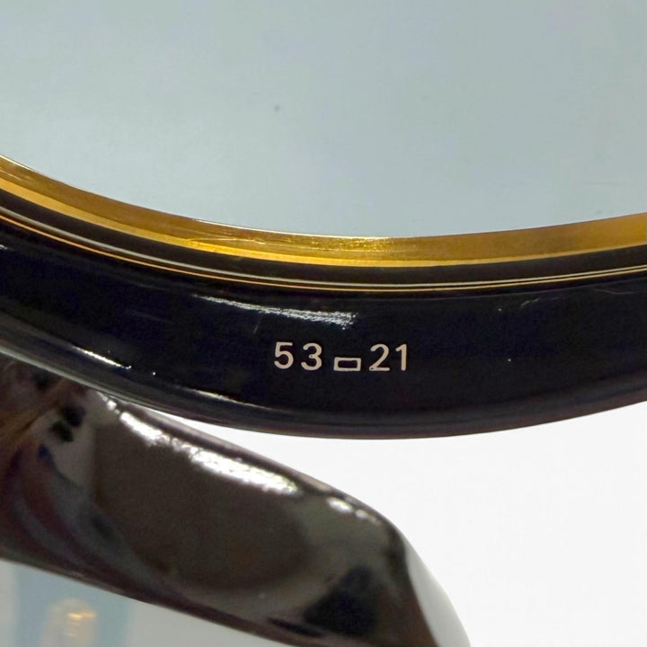 美品▼Cartier カルティエ ヴィンテージ ディアボロ ロゴ金具付 アイウェア サングラス ブラック ゴールド 53□21 130 度なし フランス製