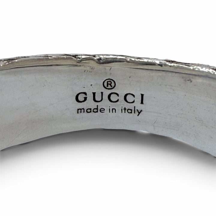 美品▼GUCCI グッチ インターロッキングG アラベスク AG925 リング 指輪 シルバー 23 (JP23号相当) イタリア製 重量13.33g メンズ