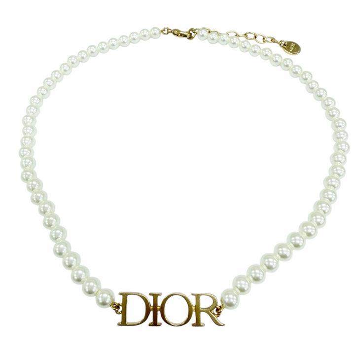 極美品☆DIOR ディオール DIOREVOLUTION NECKLACE パールネックレス チョーカー エコパール ゴールド レディース 箱・保存袋付き