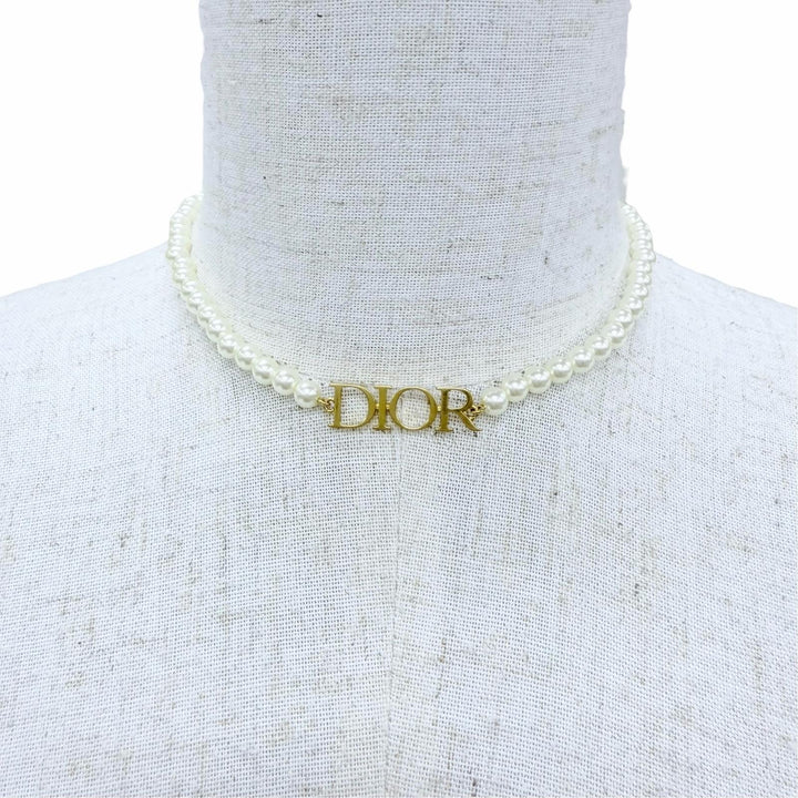 極美品☆DIOR ディオール DIOREVOLUTION NECKLACE パールネックレス チョーカー エコパール ゴールド レディース 箱・保存袋付き