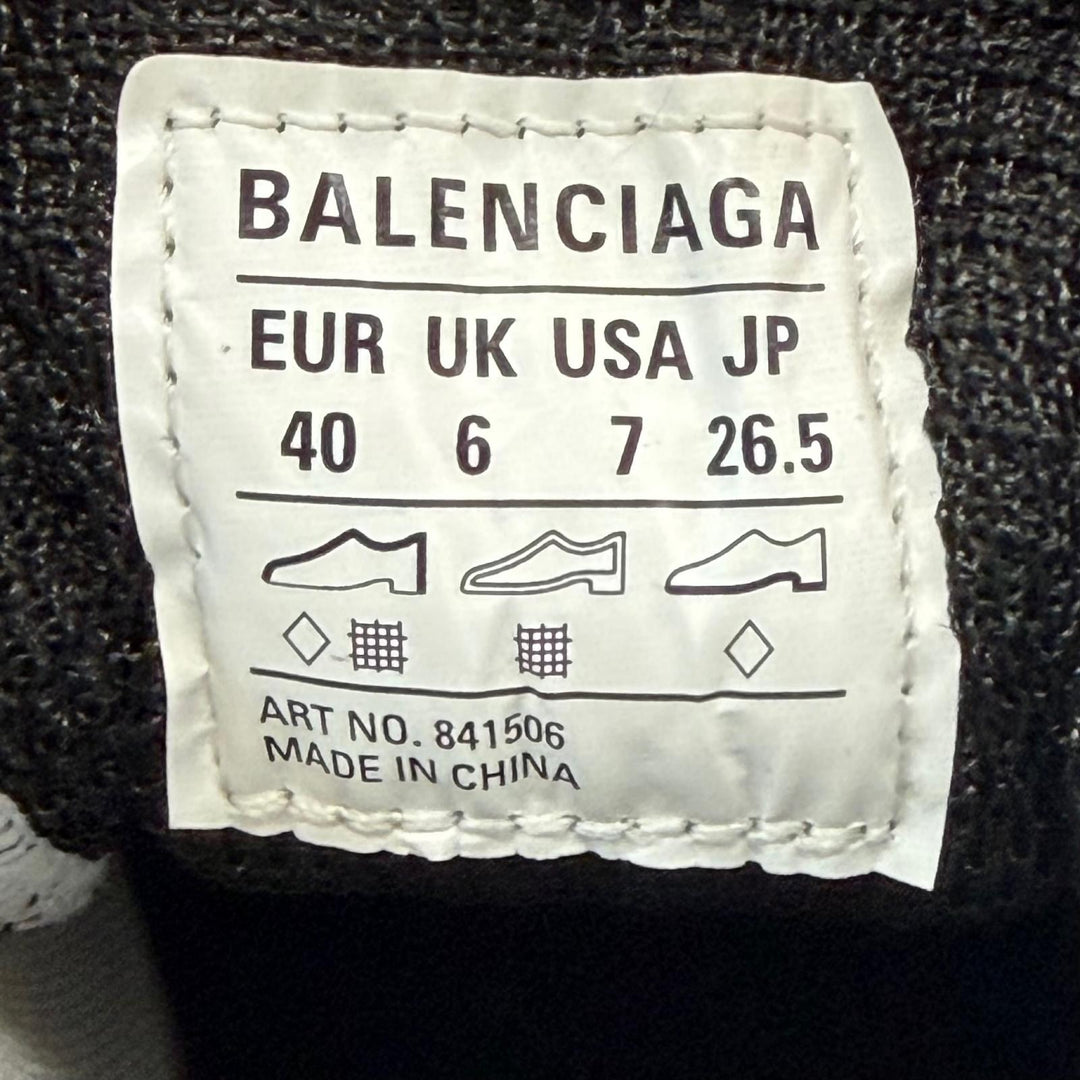 極美品▼BALENCIAGA バレンシアガ 26SS 841506 Soleless Sneakers メッシュ レースアップ スニーカー ホワイト ブラック EU 40 (26.5cm)