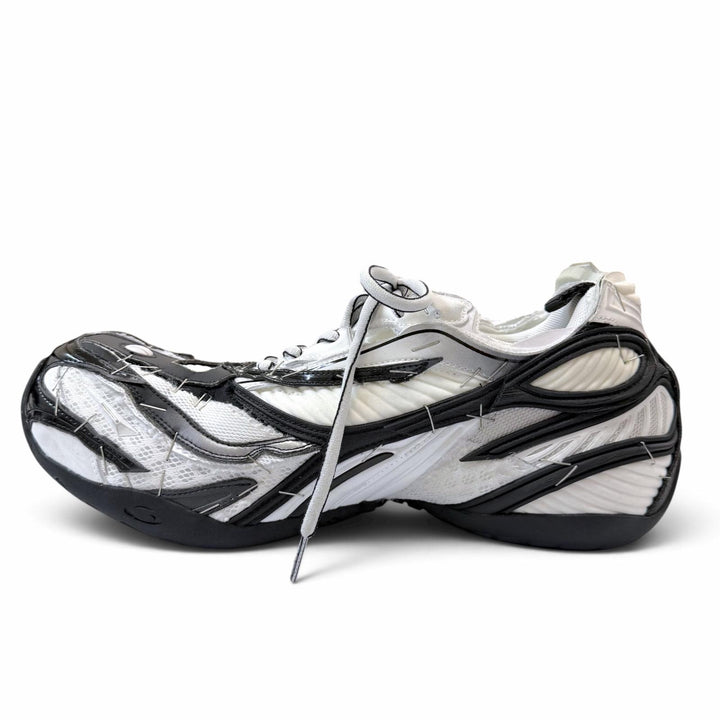極美品▼BALENCIAGA バレンシアガ 26SS 841506 Soleless Sneakers メッシュ レースアップ スニーカー ホワイト ブラック EU 40 (26.5cm)