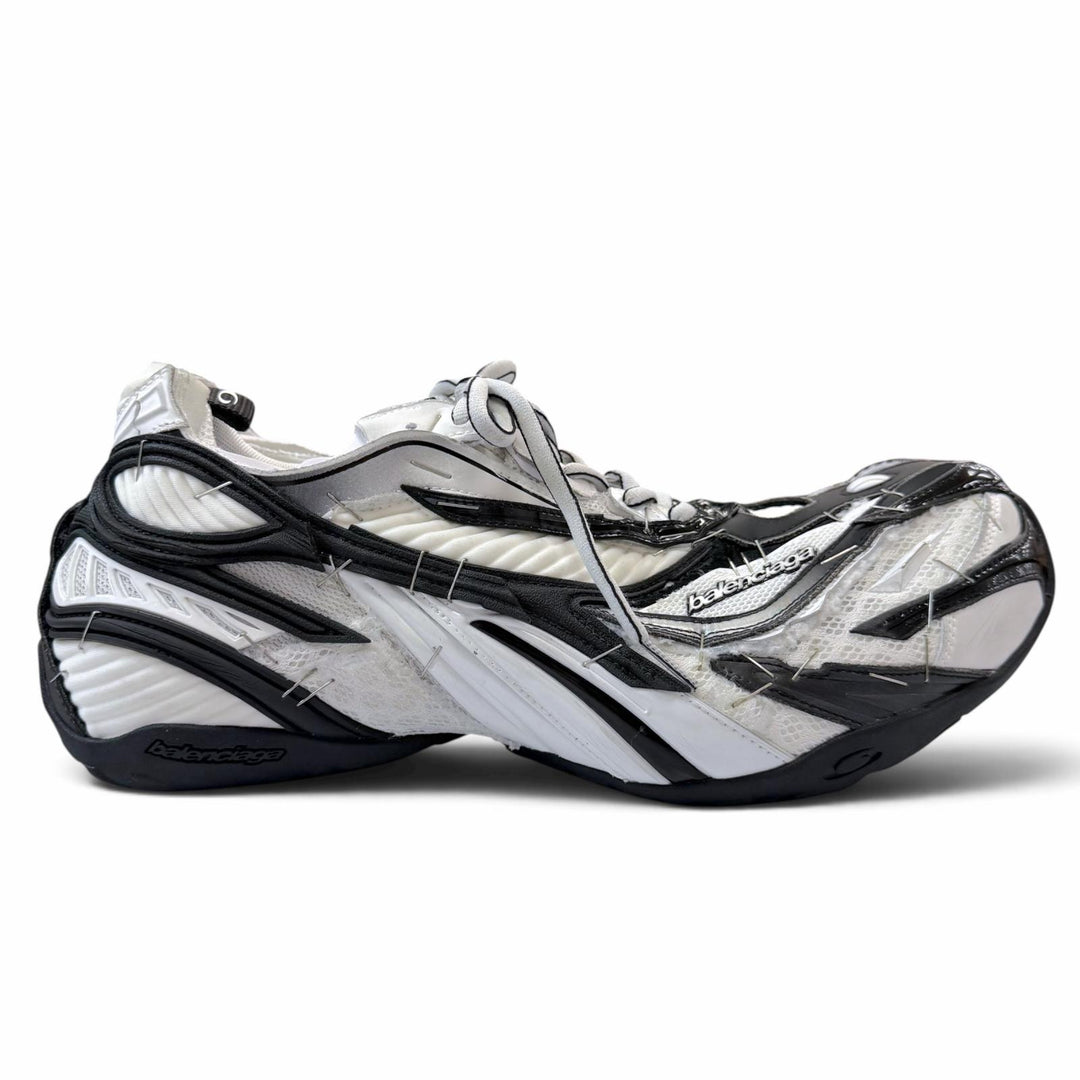 極美品▼BALENCIAGA バレンシアガ 26SS 841506 Soleless Sneakers メッシュ レースアップ スニーカー ホワイト ブラック EU 40 (26.5cm)