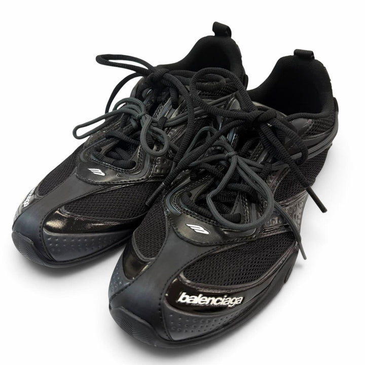 極美品▼BALENCIAGA バレンシアガ 865703 Radar Sneaker メッシュ ダメージ加工 レースアップ ローカットスニーカー ブラック 41 (27cm)