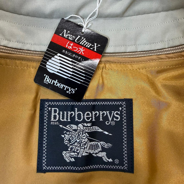 未使用品▼Burberrys バーバリー ヴィンテージ デッドストック 撥水加工 裏地ノバチェック柄 ウールライナー付き ステンカラーコート M