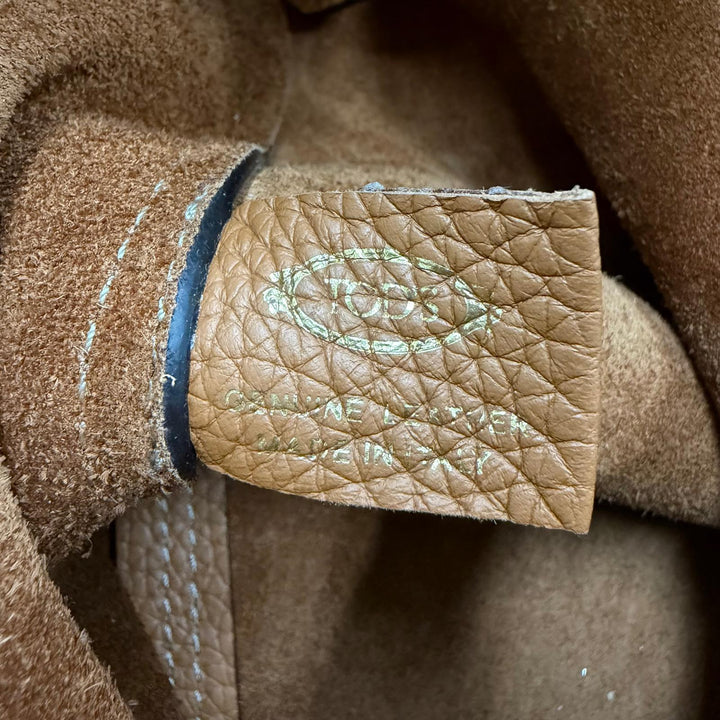 極美品☆TOD’S トッズ T タイムレス レザー ショルダー バッグ スモール ハンドバッグ バックパック ブラウン ゴールド金具 保存袋付き