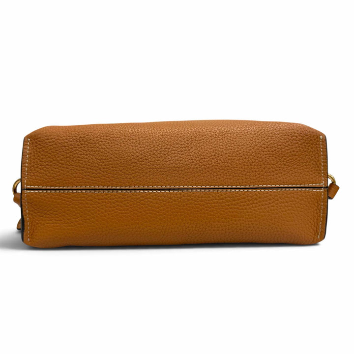 極美品☆TOD’S トッズ T タイムレス レザー ショルダー バッグ スモール ハンドバッグ バックパック ブラウン ゴールド金具 保存袋付き