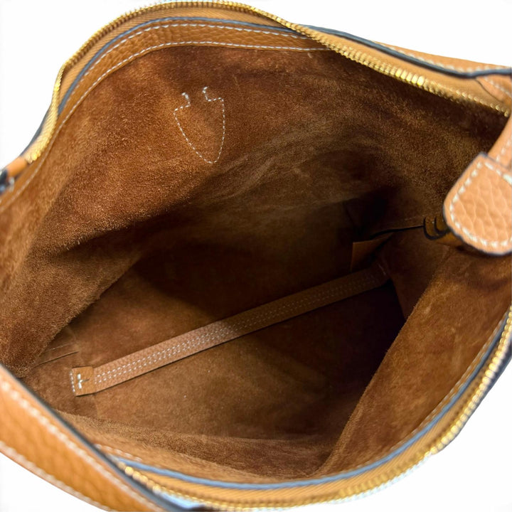極美品☆TOD’S トッズ T タイムレス レザー ショルダー バッグ スモール ハンドバッグ バックパック ブラウン ゴールド金具 保存袋付き