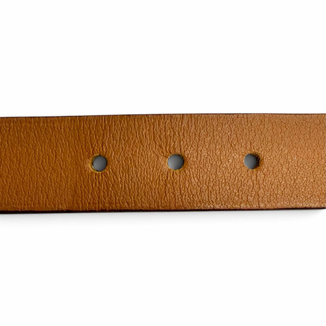 極美品△HERMES エルメス カレーシュ ドゥブルトゥール ブレスレット レザー ゴールド金具 ブラウン D刻印 フランス製 レディース 箱付き