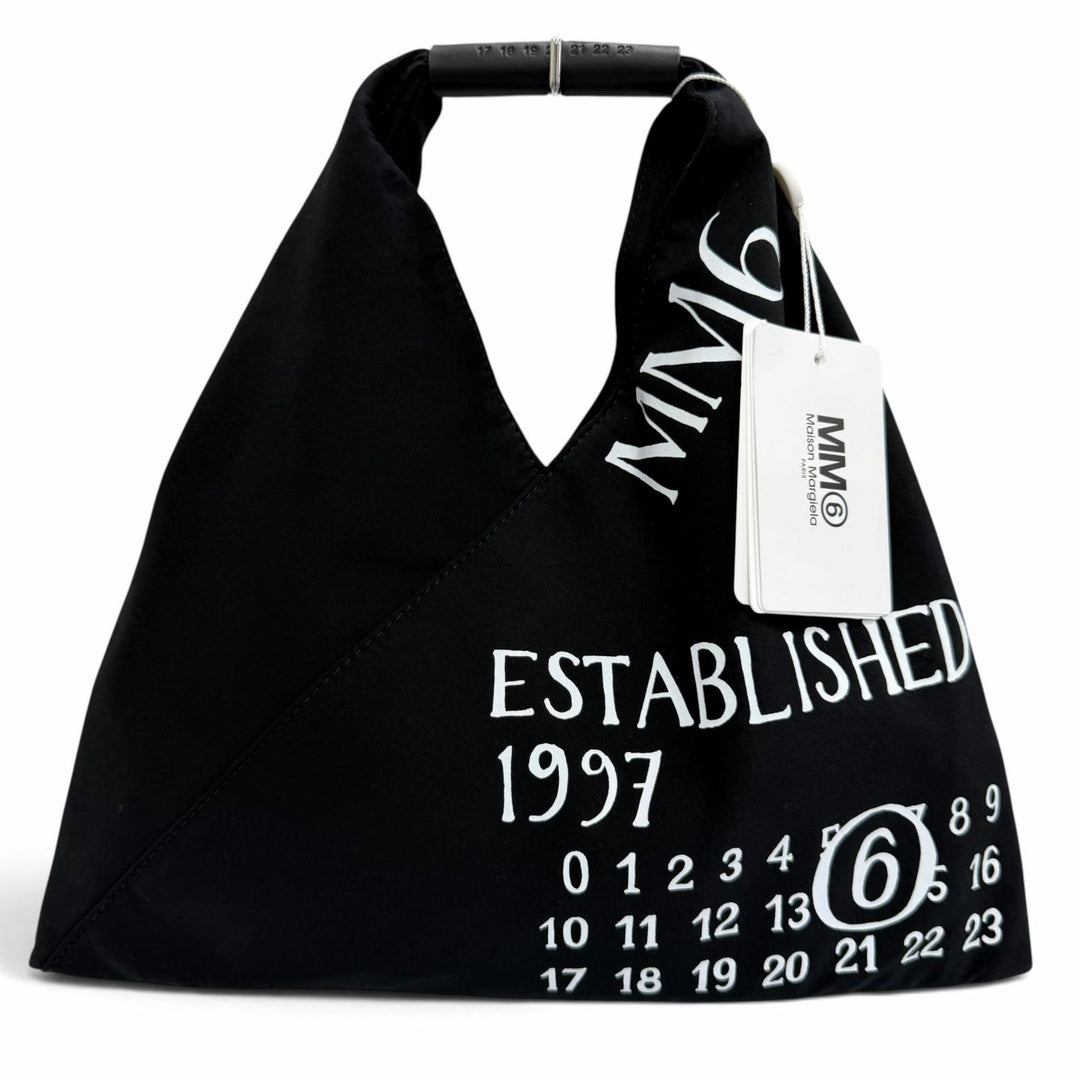 未使用品☆MM6 Maison Margiela エムエムシックス メゾンマルジェラ コットン キャンバス ハンドバッグ ブラック レディース 保存袋付き
