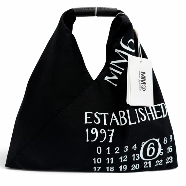 未使用品☆MM6 Maison Margiela エムエムシックス メゾンマルジェラ コットン キャンバス ハンドバッグ ブラック レディース 保存袋付き