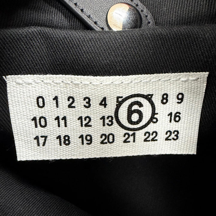 未使用品☆MM6 Maison Margiela エムエムシックス メゾンマルジェラ コットン キャンバス ハンドバッグ ブラック レディース 保存袋付き