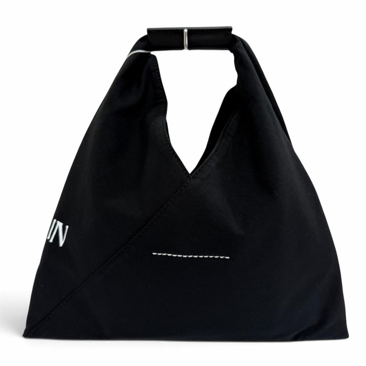 未使用品☆MM6 Maison Margiela エムエムシックス メゾンマルジェラ コットン キャンバス ハンドバッグ ブラック レディース 保存袋付き