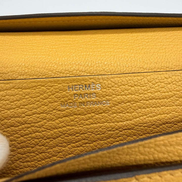 未使用品☆HERMES エルメス ベアン スフレ シェーブル シルバー金具 Hロゴ金具 長財布 イエロー系 G刻印 フランス製 レディース 箱付き