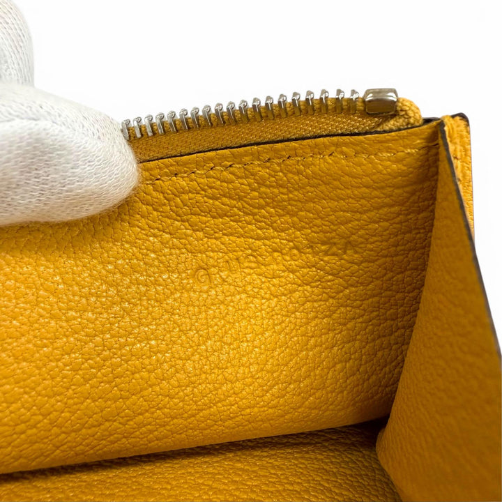 未使用品☆HERMES エルメス ベアン スフレ シェーブル シルバー金具 Hロゴ金具 長財布 イエロー系 G刻印 フランス製 レディース 箱付き